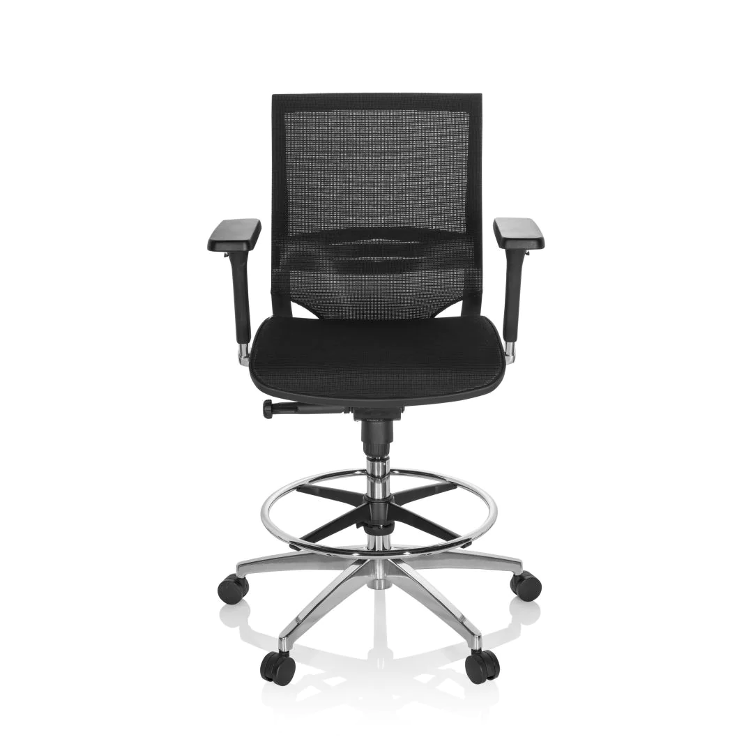 Arbeitsstuhl Counterstuhl TOP WORK 78 Netz schwarz/schwarz - HJH-657618