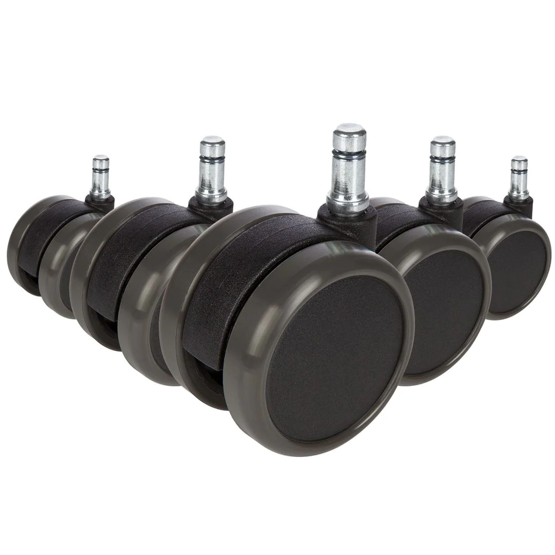 5x Hartbodenrollen ROLO 10mm 65mm Büro-Stuhl-Rollen für Hartböden (5er Pack) - HJH-619009