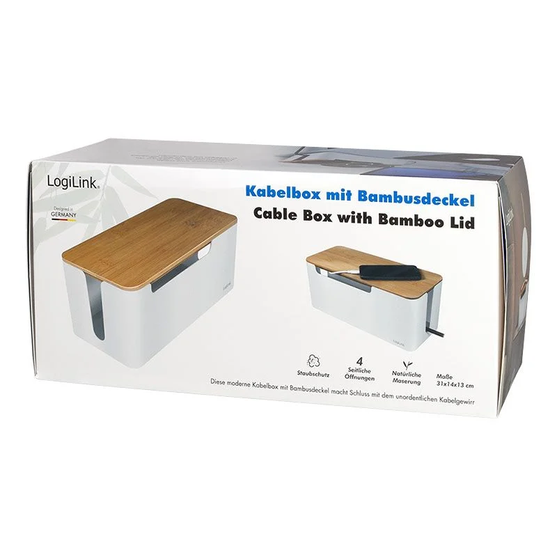 Kabelbox mit Bambus-Deckel von LogiLink - Produktbild 8 von 9