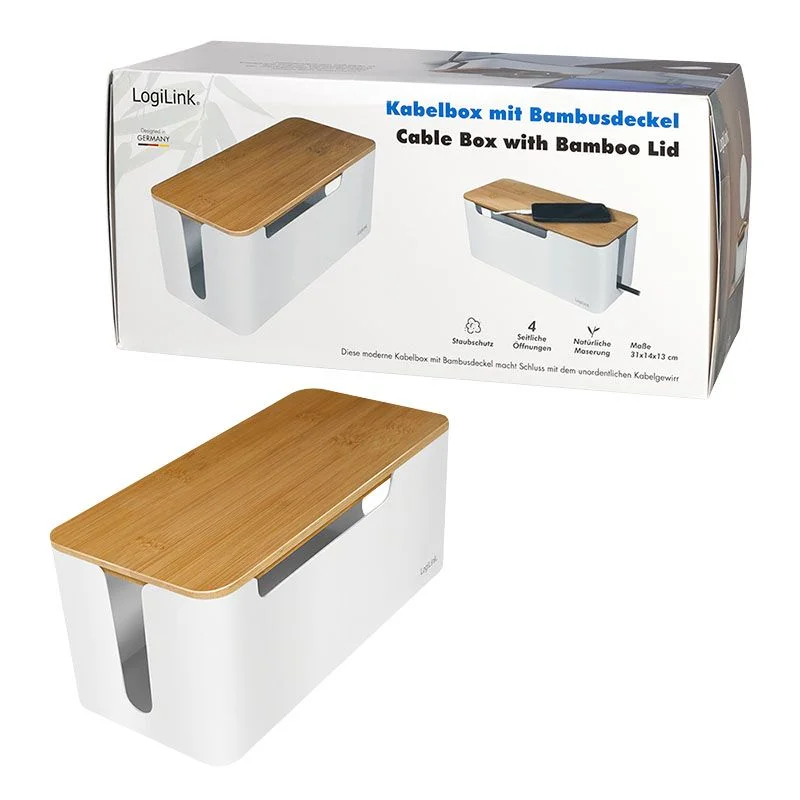 Kabelbox mit Bambus-Deckel von LogiLink - Produktbild 9 von 9