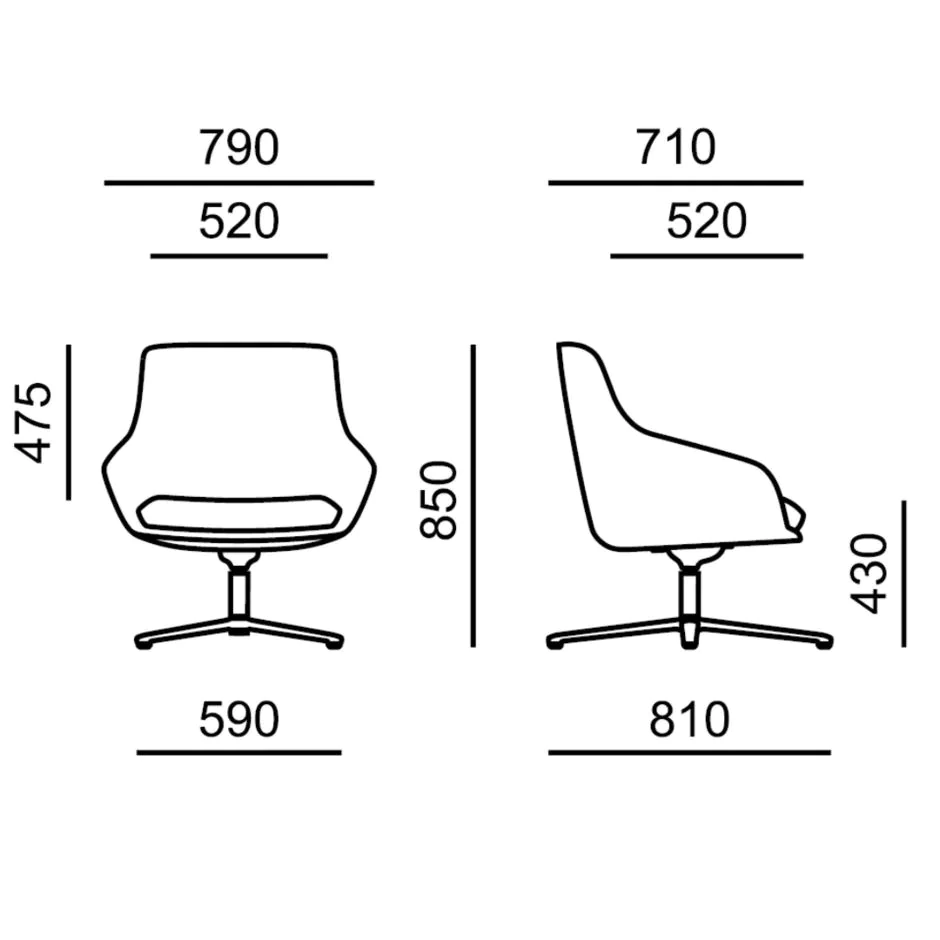 Lounge Sessel Kloe 5305 Kreuz von RIM - Produktbild 3 von 4
