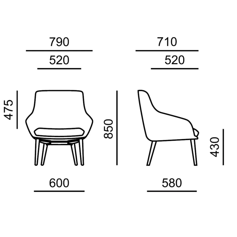 Lounge Sessel Kloe 5305 4FH von RIM - Produktbild 3 von 4