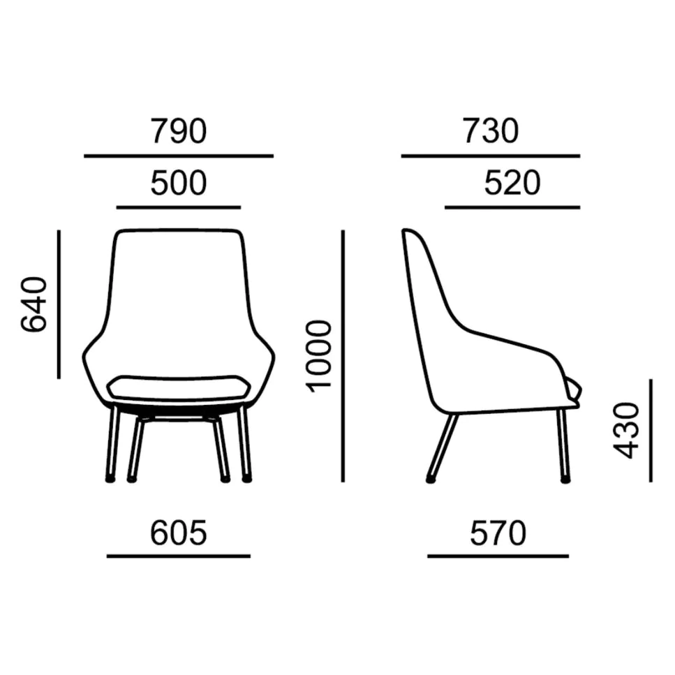 Lounge Sessel Kloe 5305 4F H von RIM - Produktbild 4 von 4