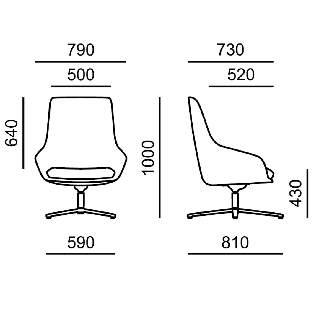 Lounge Sessel Kloe 5305 Kreuz H von RIM - Produktbild 4 von 4