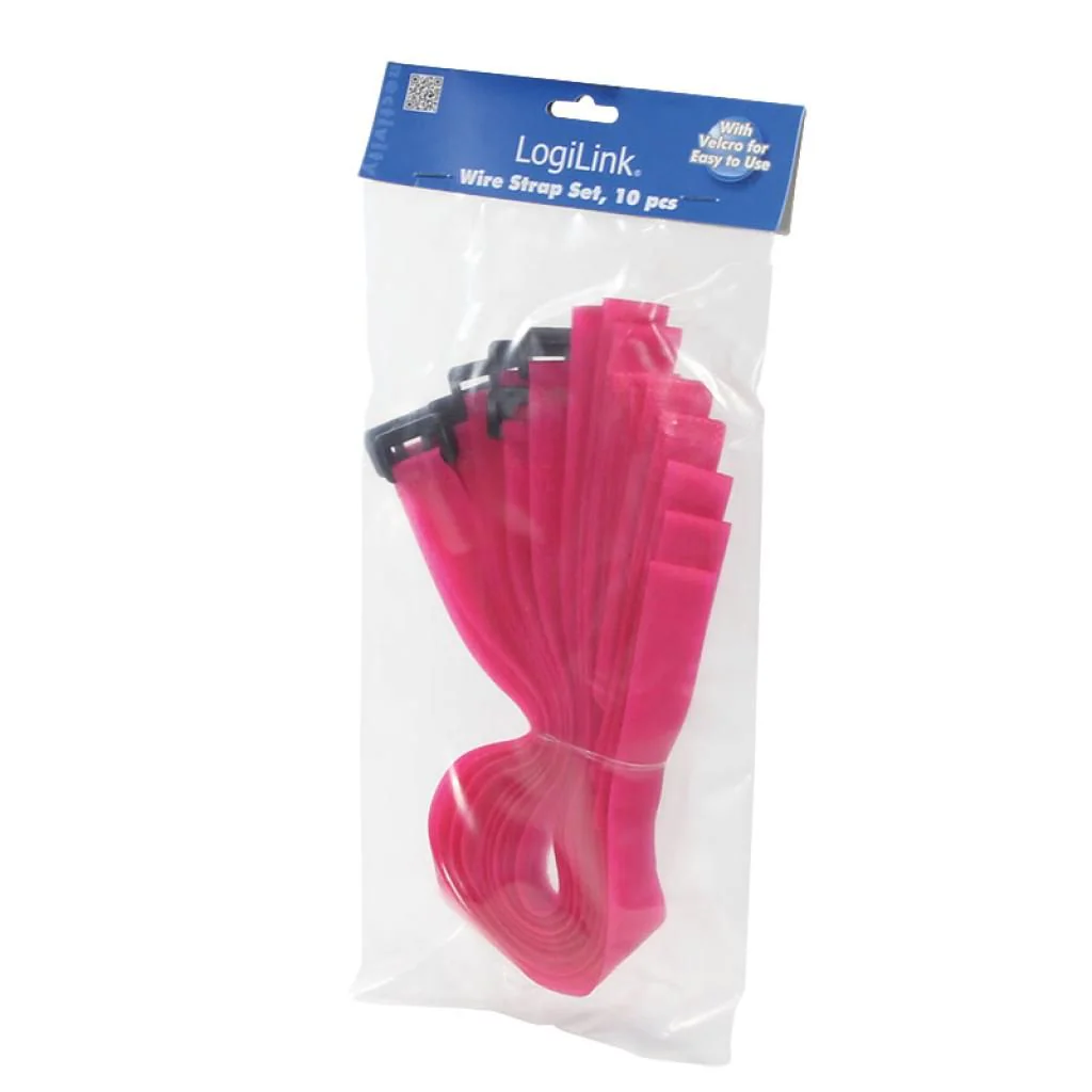 Kabelbinder mit Klettverschluss 10 Stk. - Pink von LogiLink - Produktbild 3 von 4