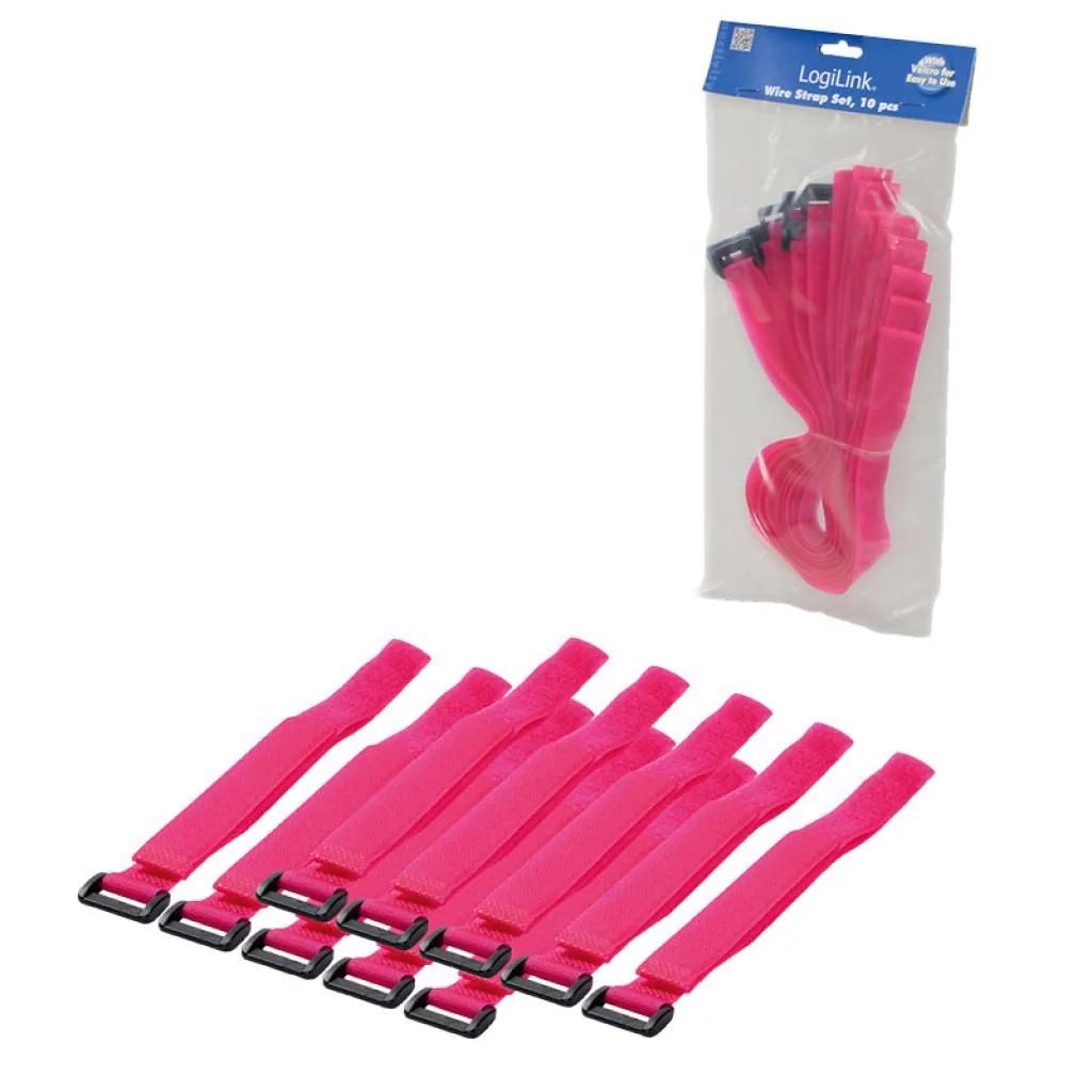 Kabelbinder mit Klettverschluss 10 Stk. - Pink von LogiLink - Produktbild 4 von 4