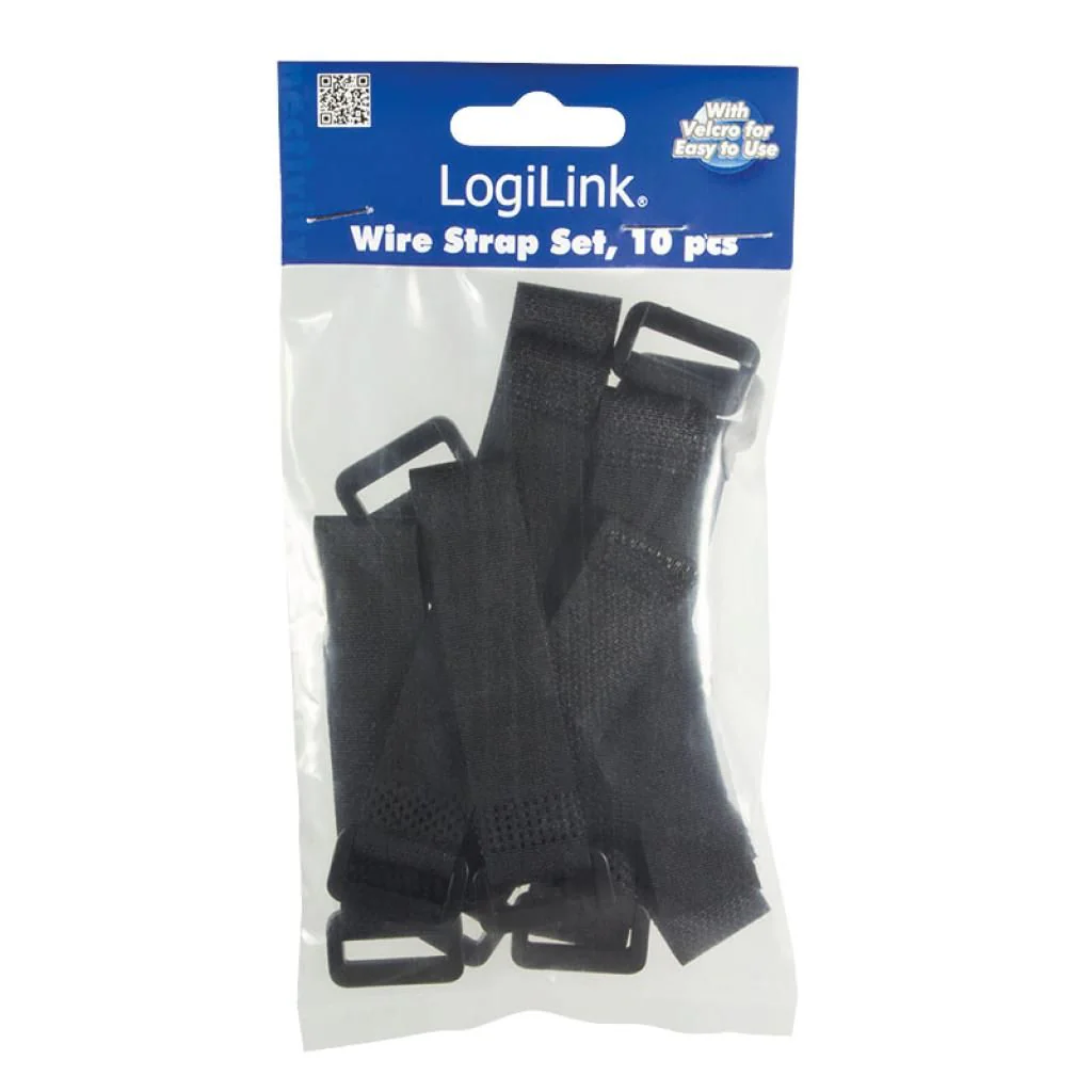 Kabelbinder mit Klettverschluss 10 Stk. - Schwarz von LogiLink - Produktbild 6 von 7