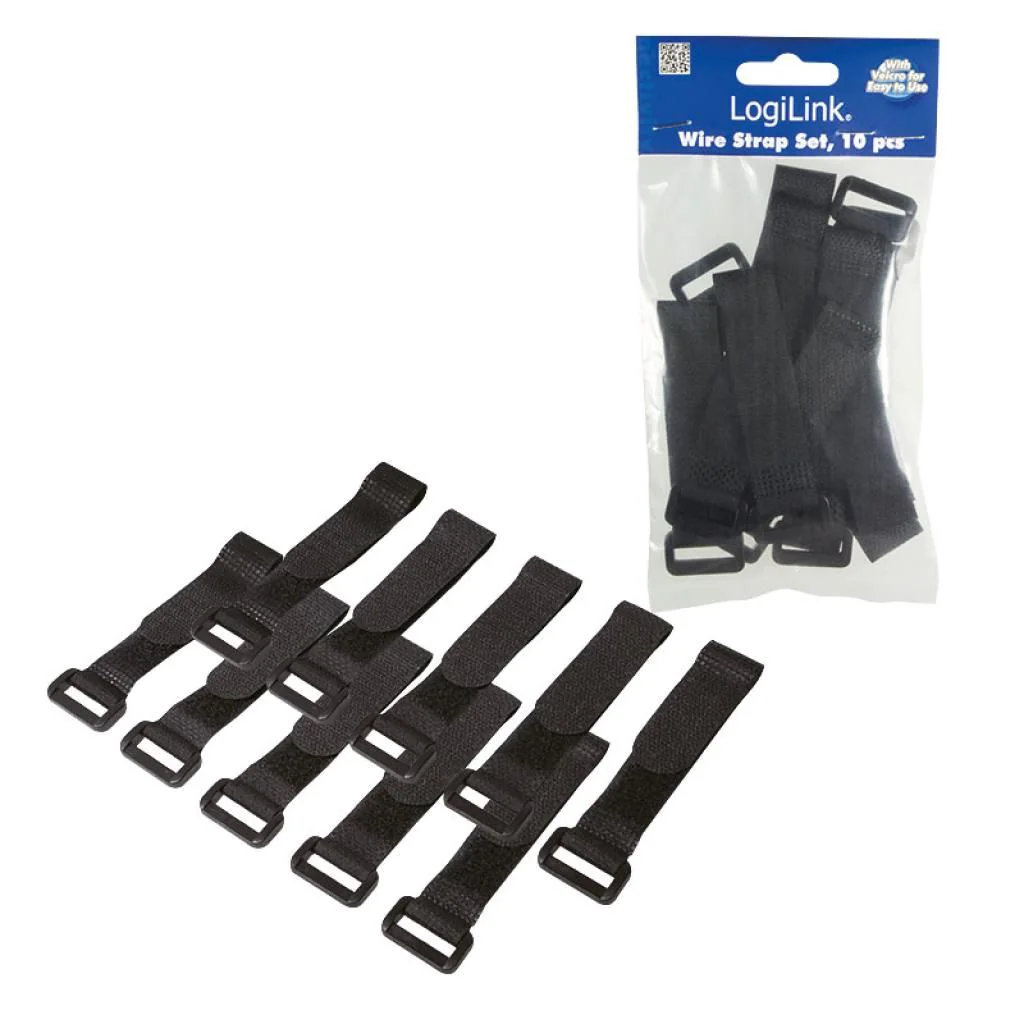 Kabelbinder mit Klettverschluss 10 Stk. - Schwarz von LogiLink - Produktbild 7 von 7