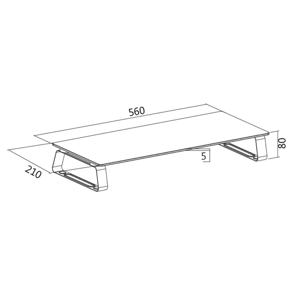 Monitorerhöhung aus Glas 560 mm lang von LogiLink - Produktbild 3 von 5
