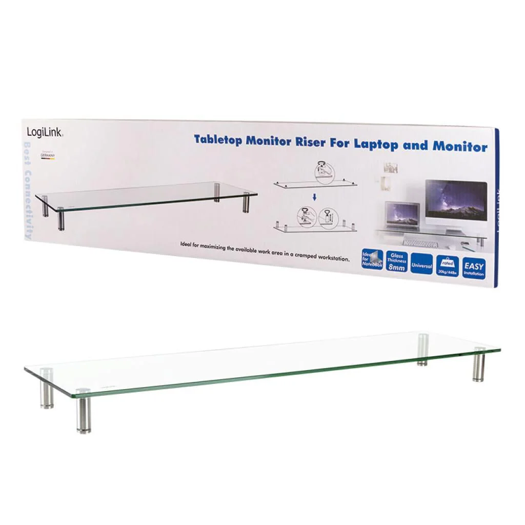 Monitorerhöhung aus Glas 1000 mm lang von LogiLink - Produktbild 11 von 11