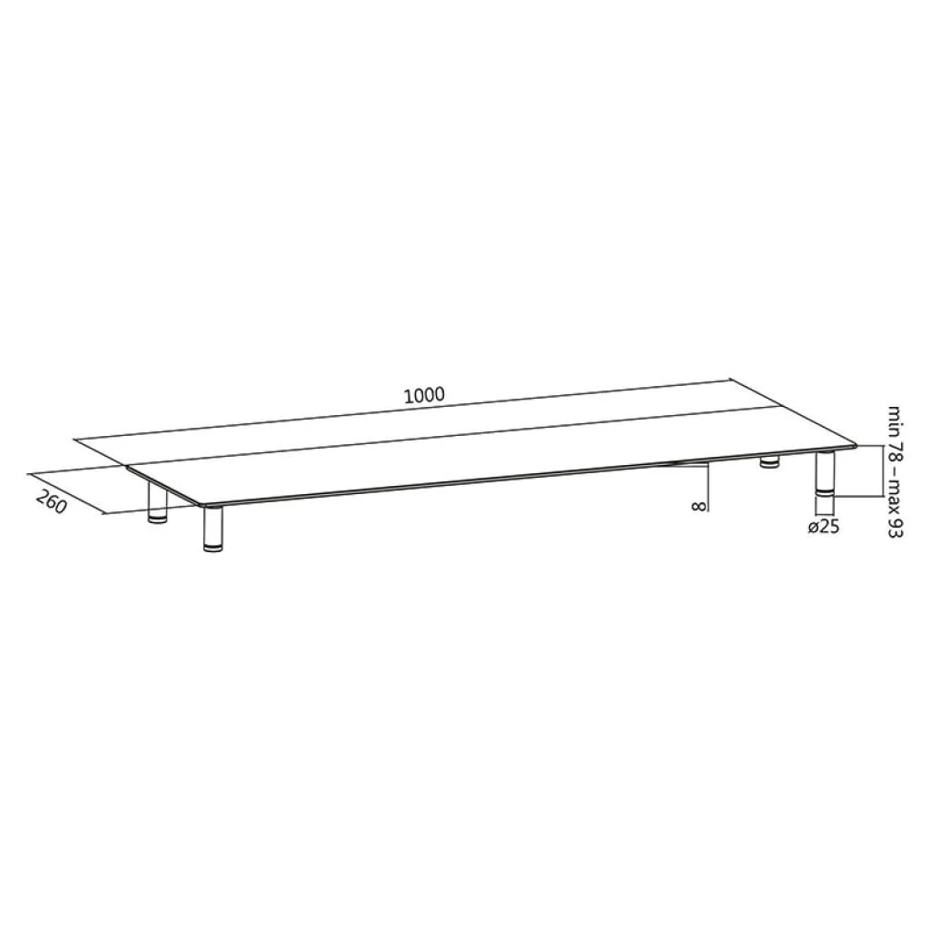 Monitorerhöhung aus Glas 1000 mm lang von LogiLink - Produktbild 9 von 11