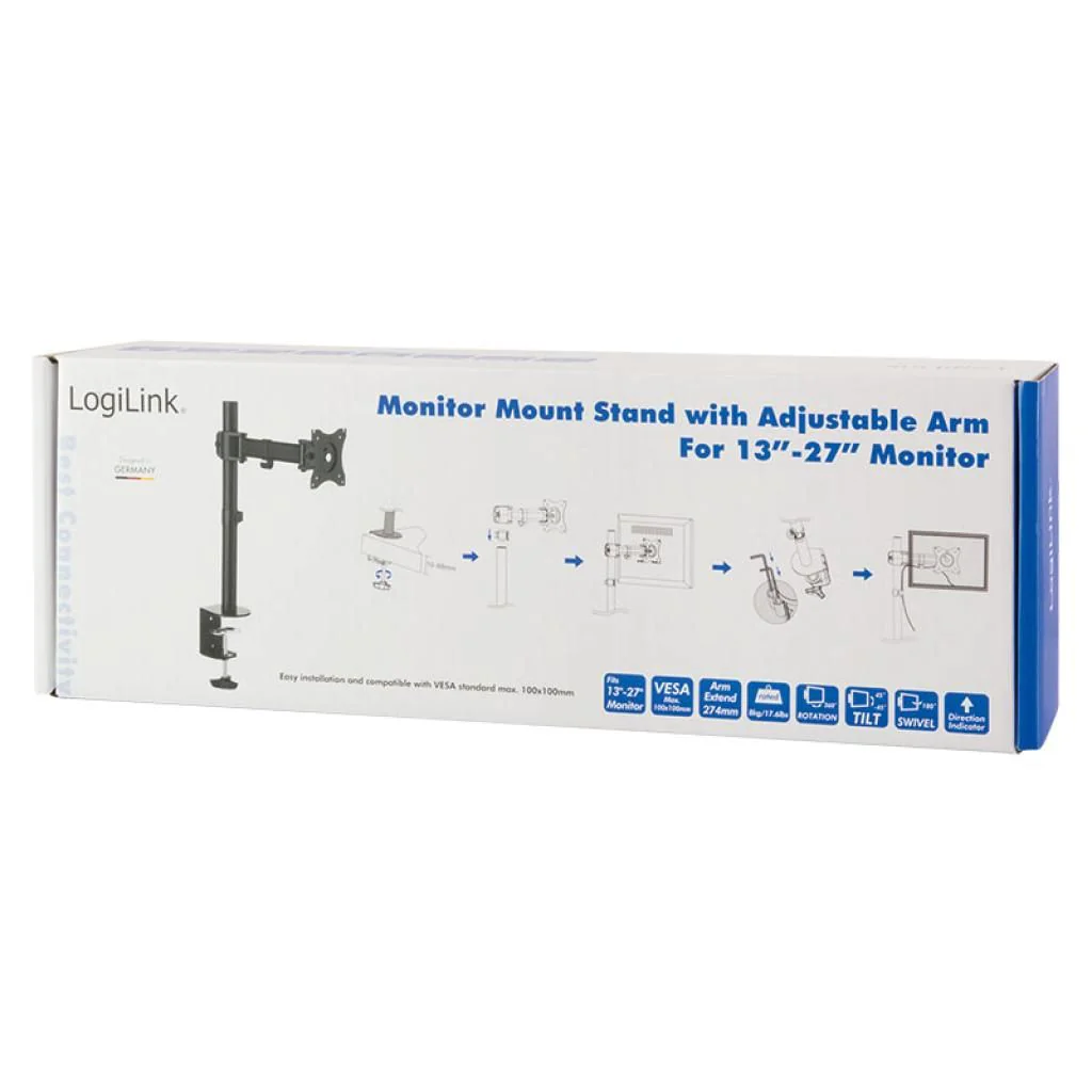 Monitorhalterung 13-27" Armlänge 274 mm von LogiLink - Produktbild 6 von 7