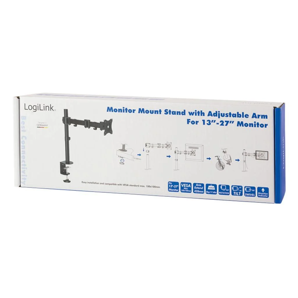 Monitorhalterung 13-27" Armlänge 428 mm von LogiLink - Produktbild 6 von 7