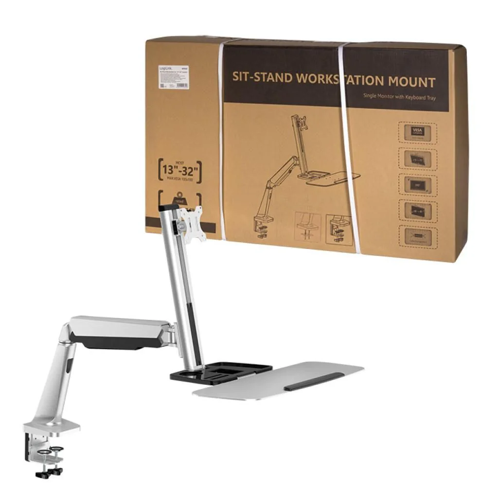 Sitz-/Steharbeitsplatz Monitorhalterung 13-32" von LogiLink - Produktbild 7 von 7