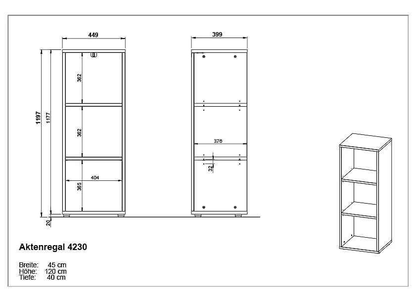 Büro-Set Lissabon 15 - Graphit/Navarra-Eiche von BME home - Produktbild 6 von 9