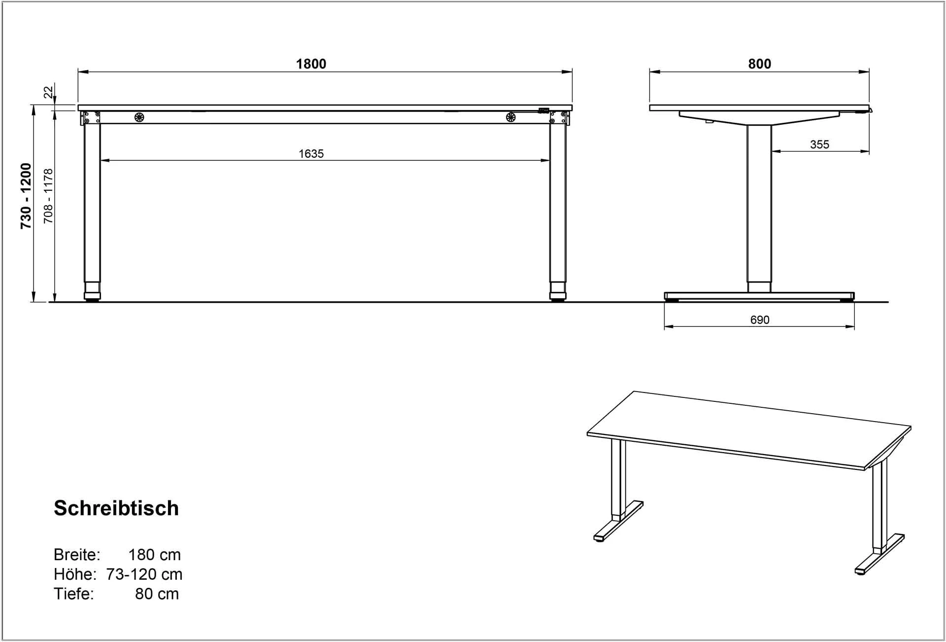 Büro-Set Lissabon 15 - Graphit/Navarra-Eiche von BME home - Produktbild 4 von 9