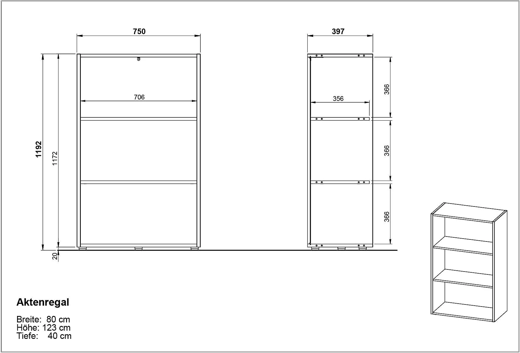 Büro-Set Pasadena 1 - Graphit/Weiß von BME home - Produktbild 6 von 7