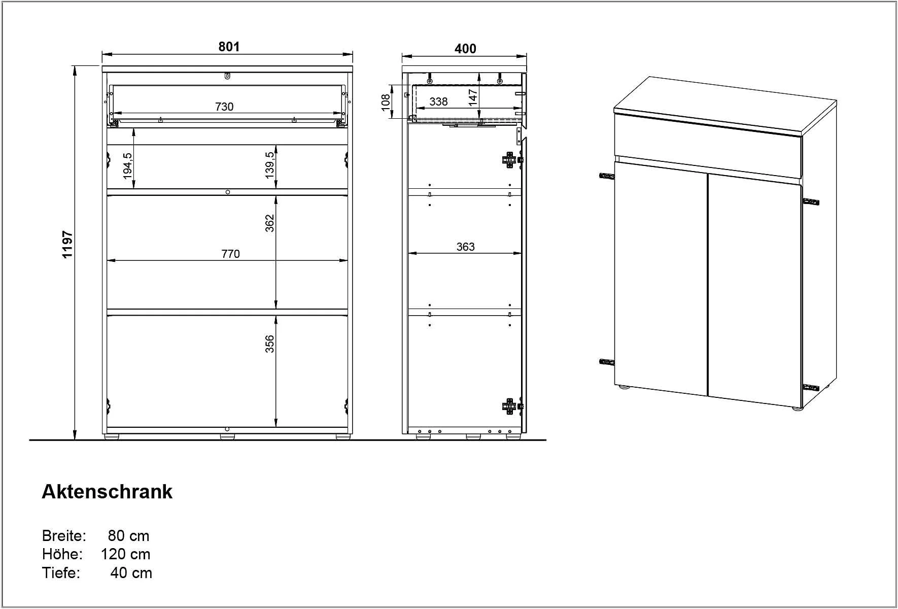 Büro-Set Lissabon 6 - Graphit/Navarra-Eiche von BME home - Produktbild 5 von 6