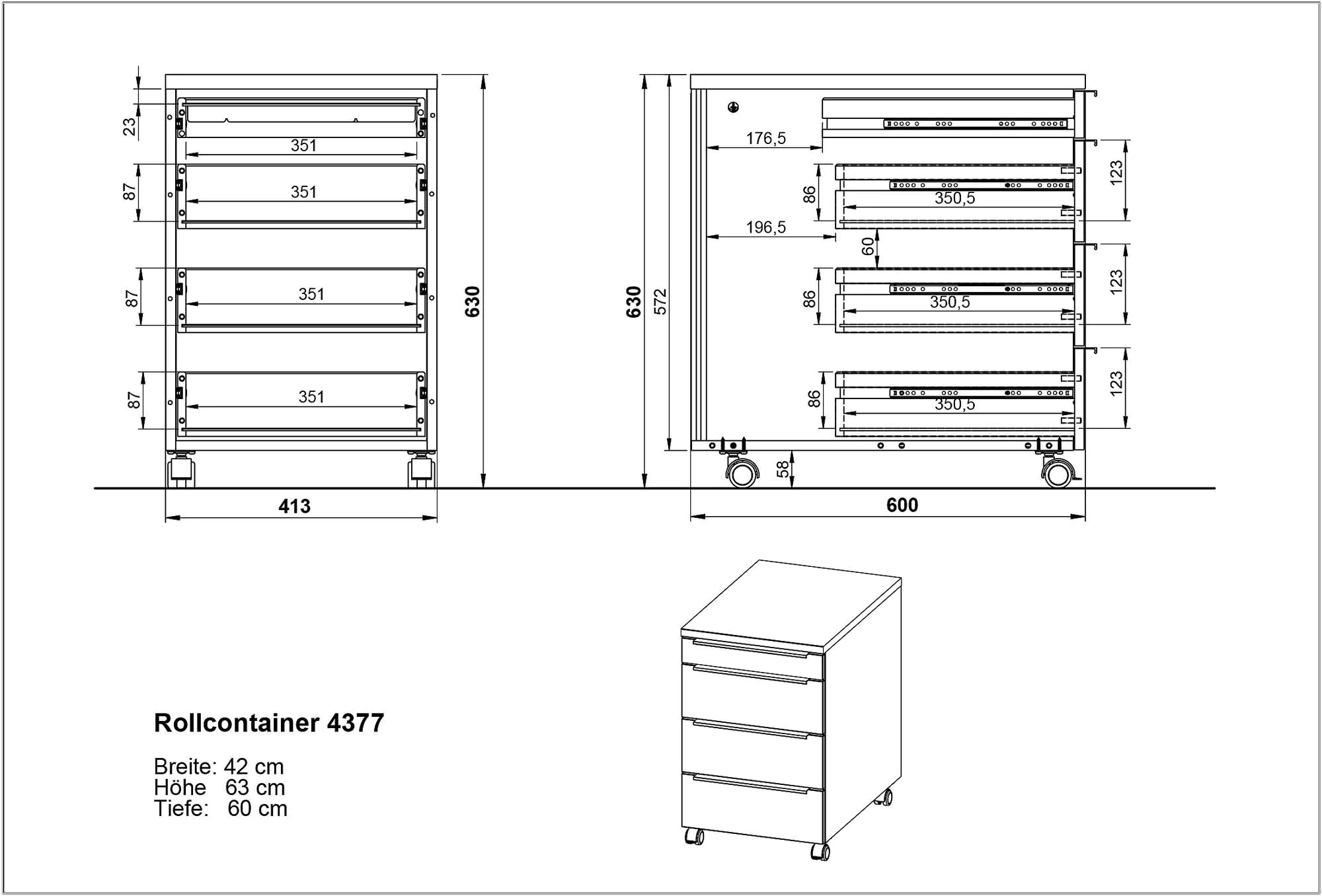 Rollcontainer Mailand 4377 von BME home - Produktbild 9 von 9