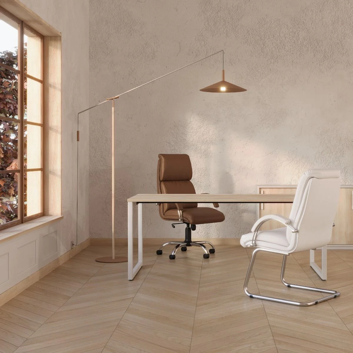 Schreibtisch SQart I-LEG mit Sichtschutz von Nowy Styl - Produktbild 5 von 6
