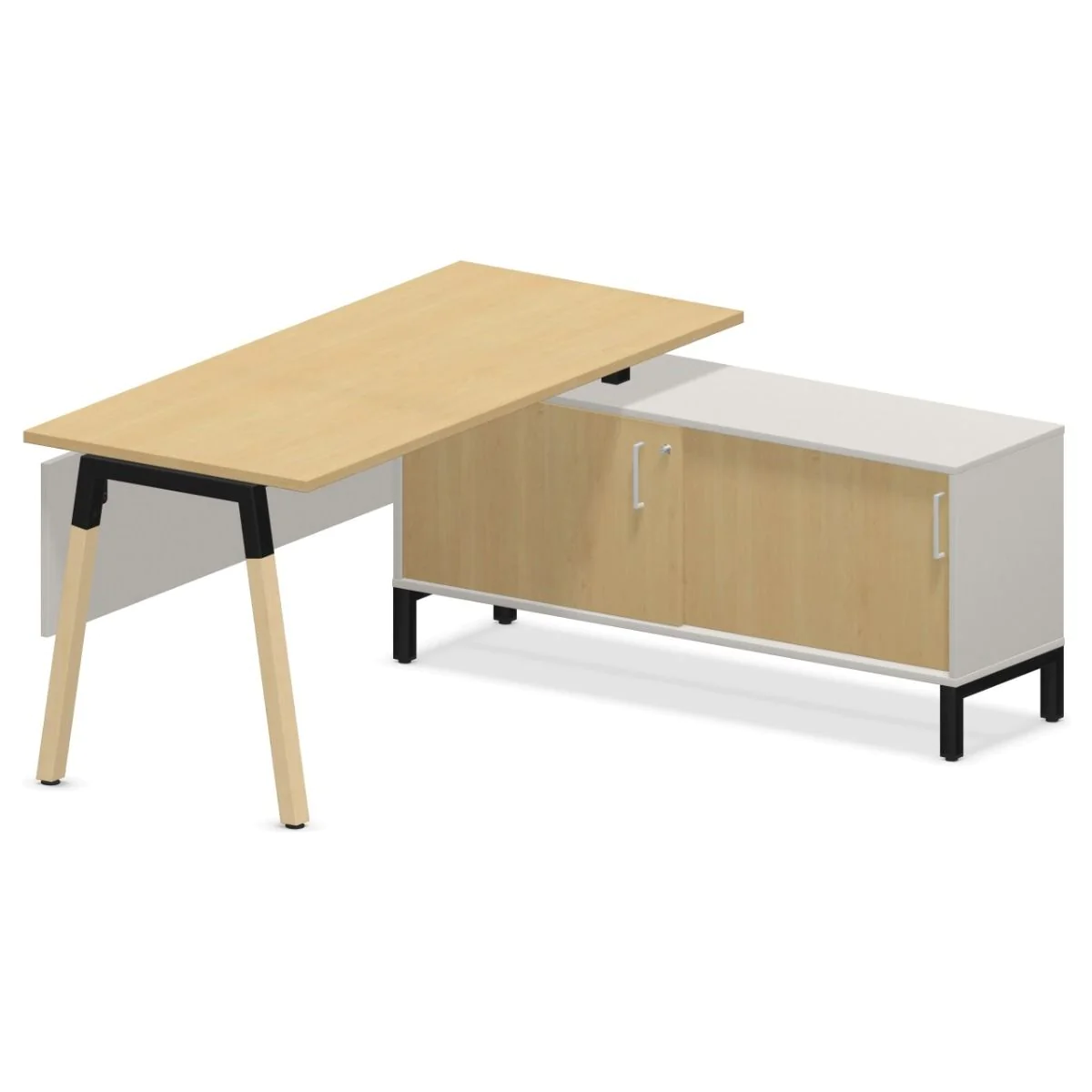 Ausatzschreibtisch CS5040 A-LEG LWM mit Beinraumblende - NST-CS5040-DESK-A-LEG-LWM-SBD-PN