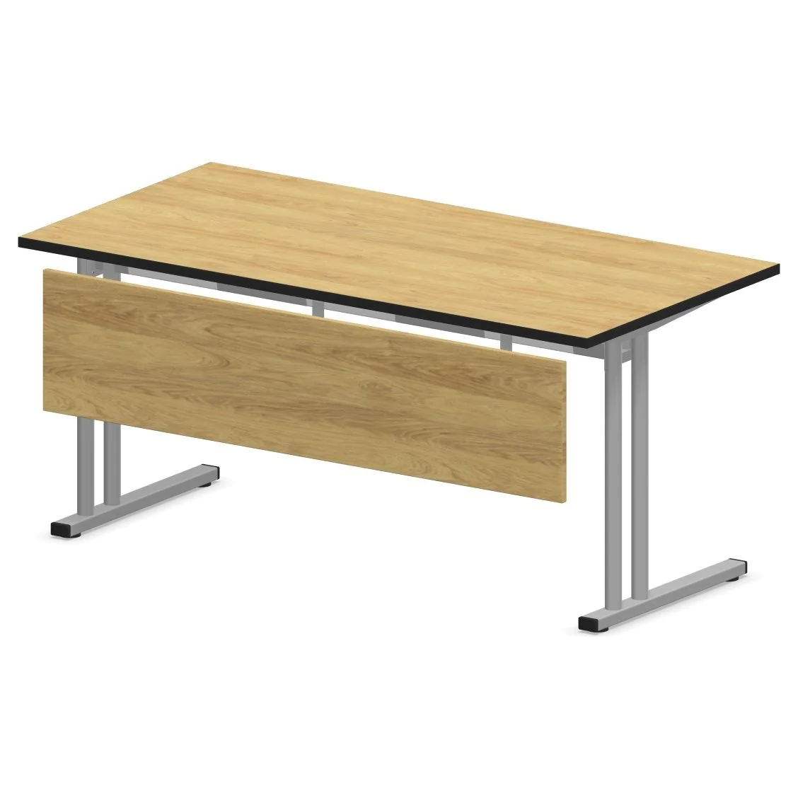 Schreibtisch E10 mit Stahltraverse C-Fuß mit Beinraumblende - NST-E10-ES-DESK-C-LEG-PNM