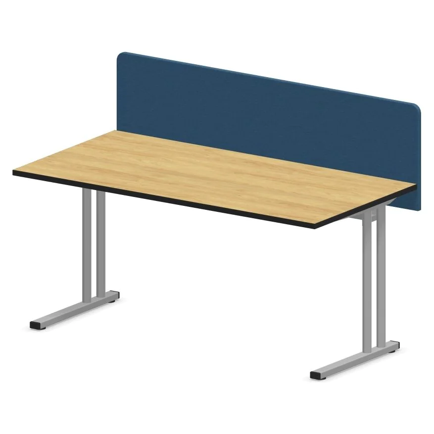 Schreibtisch E10 mit Stahltraverse C-Fuß mit Sichtschutz - NST-E10-ES-DESK-C-LEG-PNU