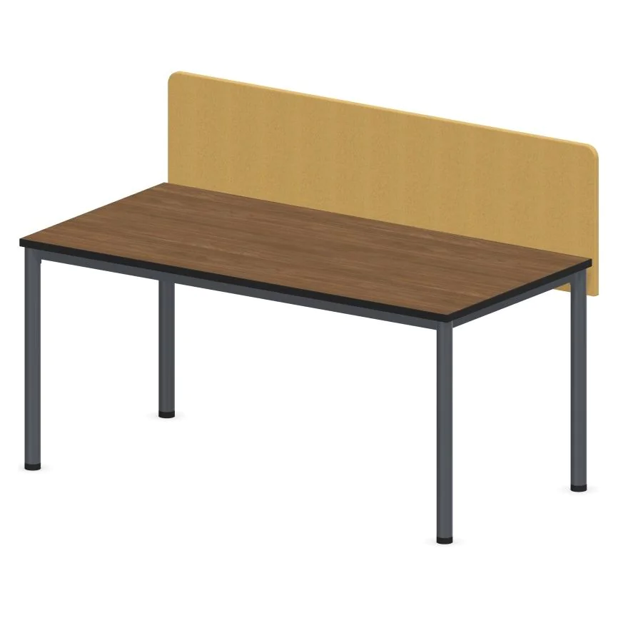 Schreibtisch E10 Rundrohr 4-Fuß mit Sichtschutz - NST-E10-ES-DESK-I-LEG-PNU