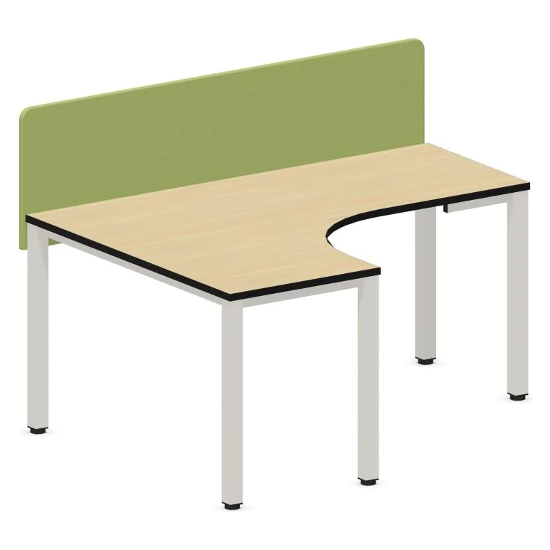 Eckschreibtisch E10 Quadratrohr 4-Fuß mit Sichtschutz - NST-E10-ES-DESK-I-LEG-Q-LS-PNU