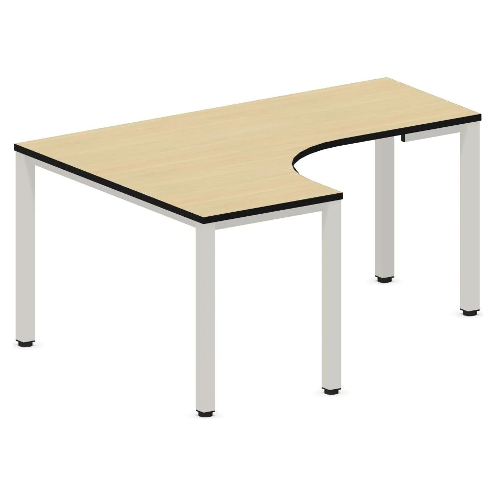 Eckschreibtisch E10 Quadratrohr 4-Fuß - NST-E10-ES-DESK-I-LEG-Q-LS