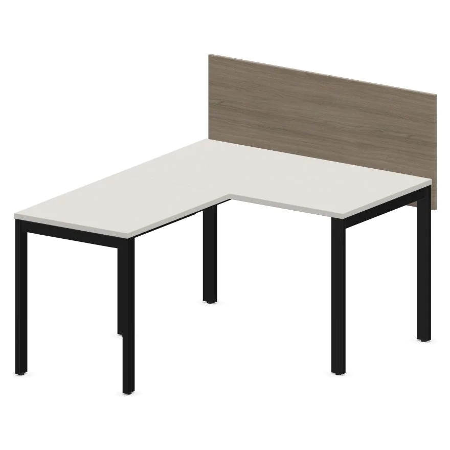 Eckschreibtisch SQart I-LEG mit Sichtschutz - NST-SQART-DESK-I-LEG-EXT-PNU