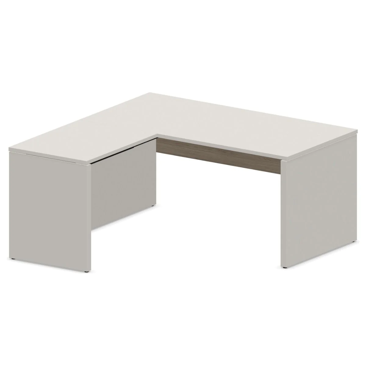 Eckschreibtisch SQart SLAB-LEG mit Beinraumblende - NST-SQART-DESK-SLAB-LEG-EXT-PNM