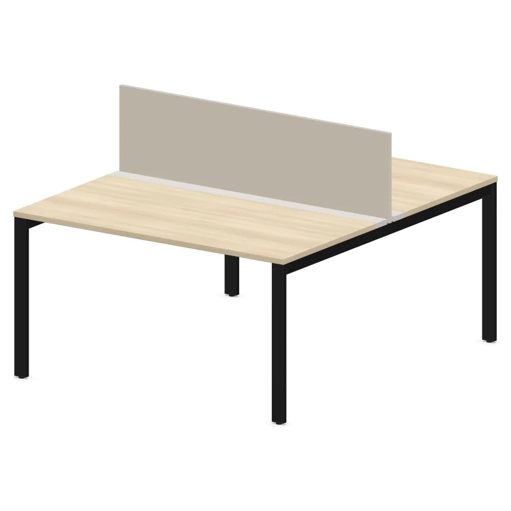 Teamarbeitsplatz SQart 2U I-LEG mit Sichtschutz - NST-SQART-WORKBENCH-2U-I-LEG-FLAP-PN