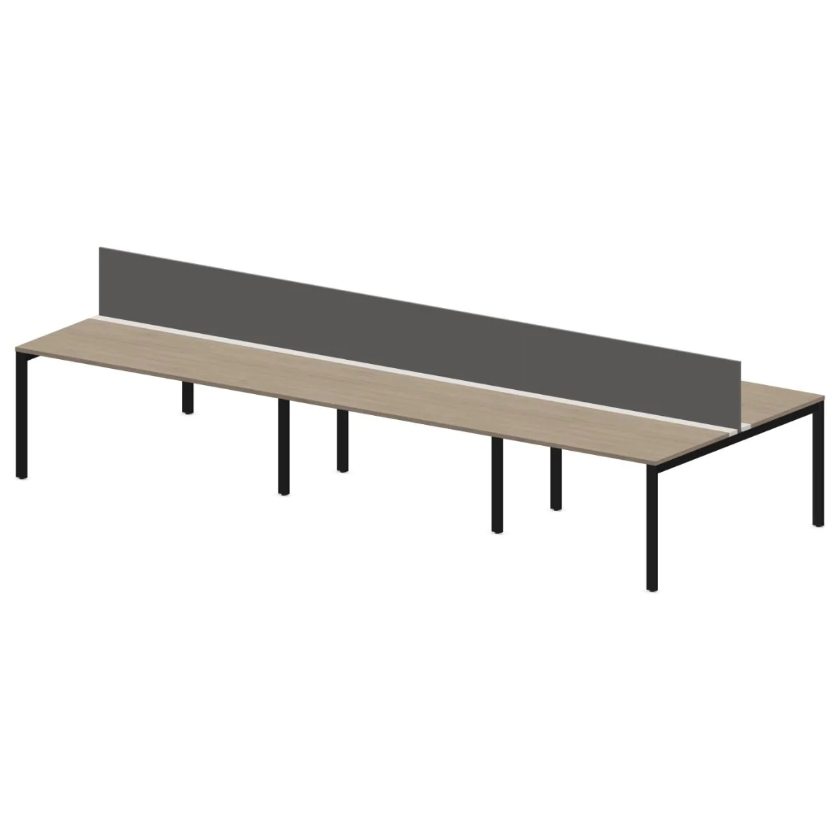 Teamarbeitsplatz SQart 6U I-LEG mit Sichtschutz - NST-SQART-WORKBENCH-6U-I-LEG-FLAP-PN