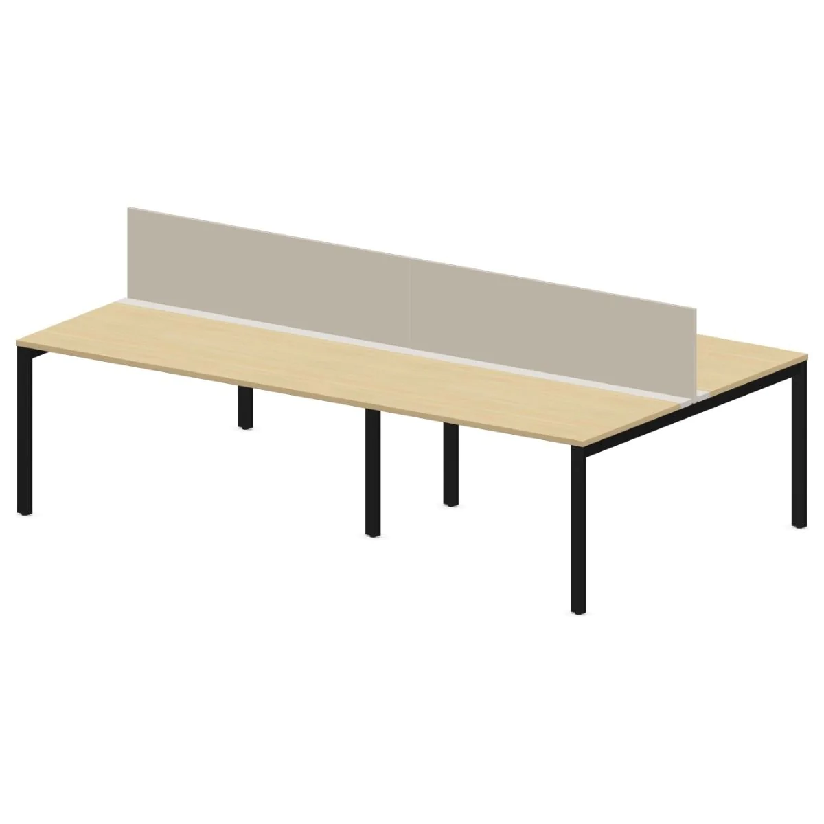Teamarbeitsplatz SQart 4U I-LEG mit Sichtschutz - NST-SQART-WORKBENCH-4U-I-LEG-FLAP-PN
