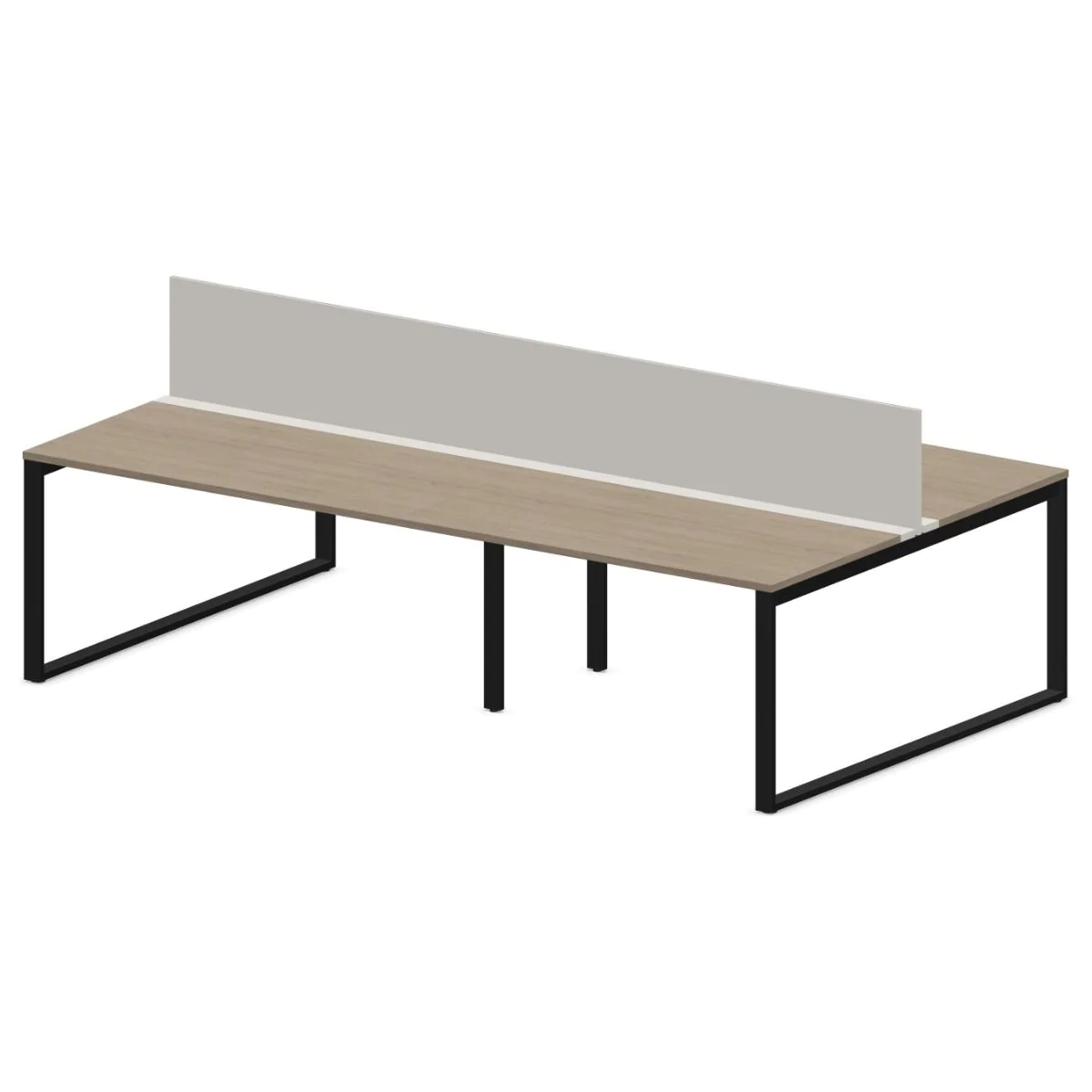 Teamarbeitsplatz SQart 4U O-LEG mit Sichtschutz - NST-SQART-WORKBENCH-4U-O-LEG-FLAP-PN