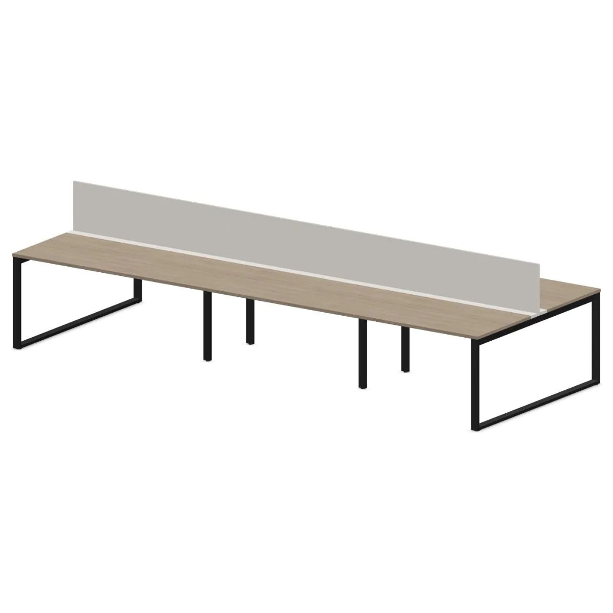 Teamarbeitsplatz SQart 6U O-LEG mit Sichtschutz von Nowy Styl - Produktbild 1 von 4