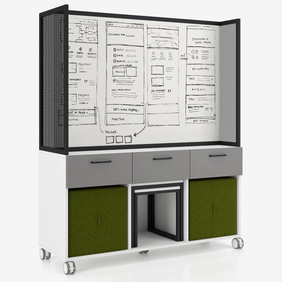 Sideboard Offa Triple Box WD - NST-OFFA-3BOX-WD