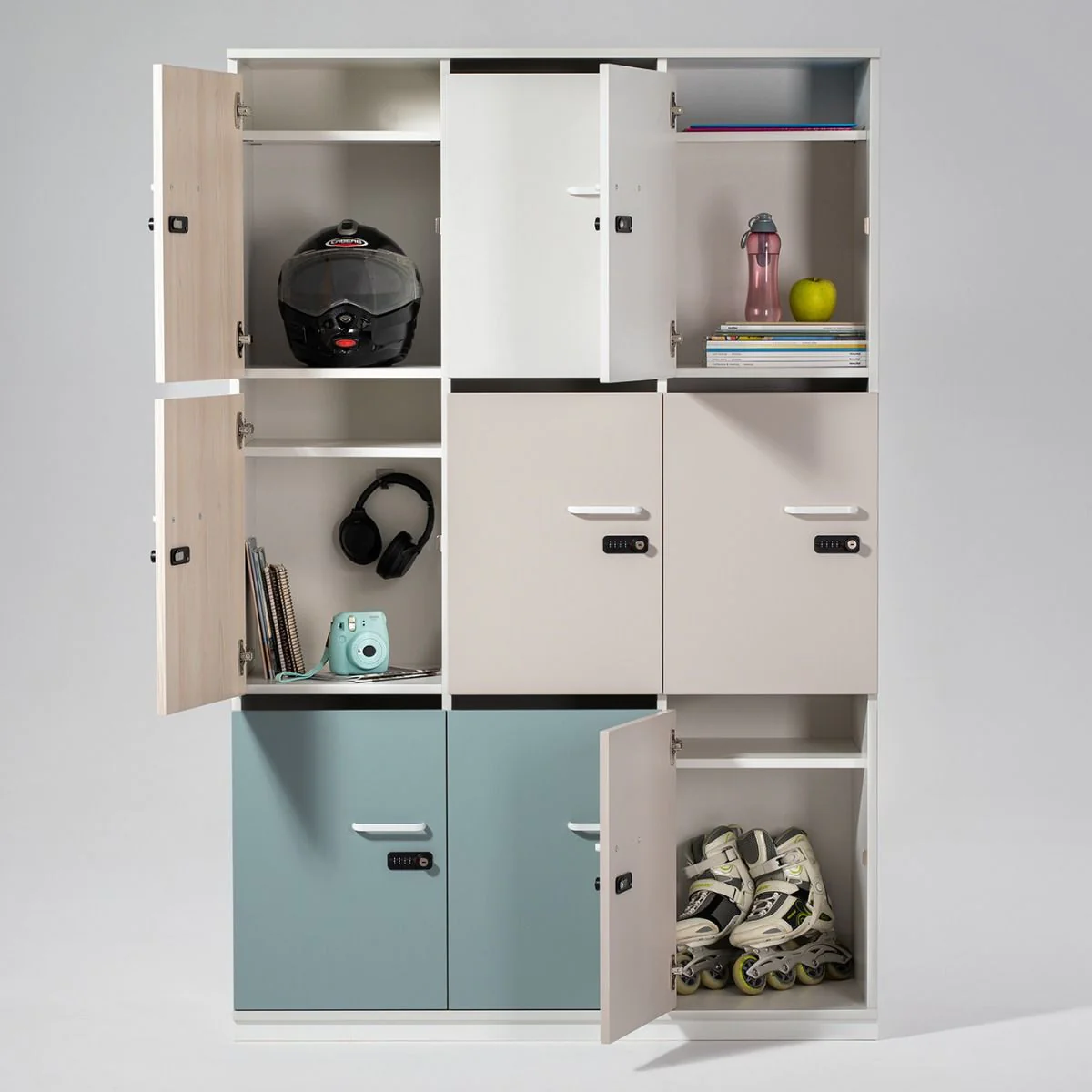 Garderobenschrank Puzlo Metallsockel 4 OH von Nowy Styl - Produktbild 2 von 8