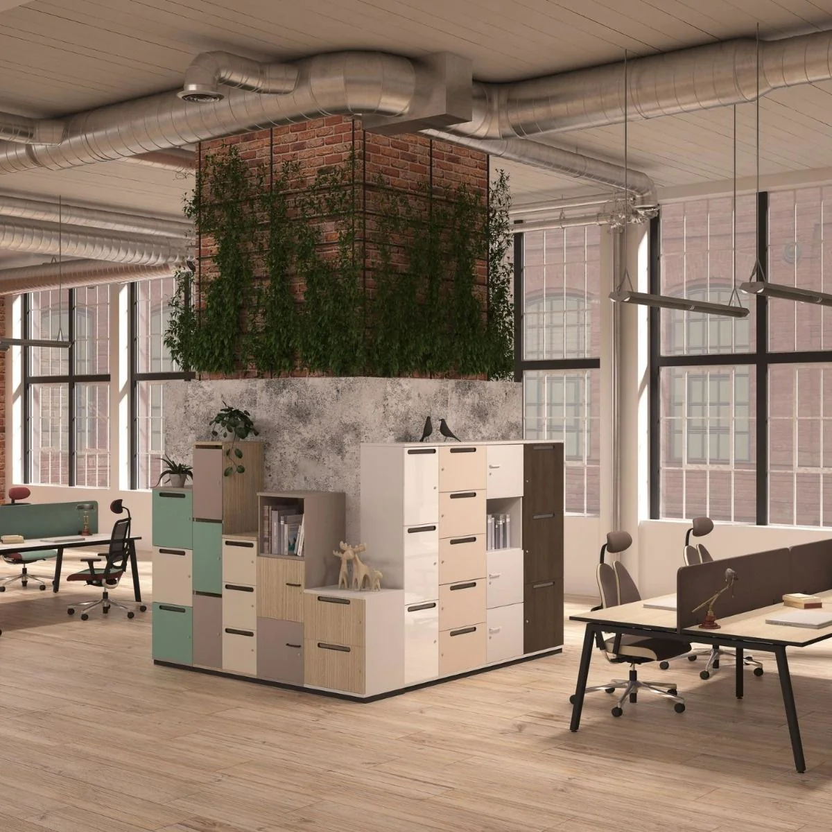 Garderobenschrank Puzlo Metallsockel 4 OH von Nowy Styl - Produktbild 7 von 8