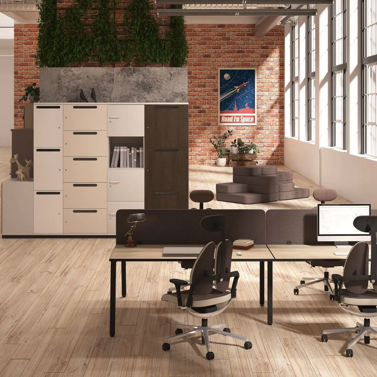 Garderobenschrank Puzlo Metallsockel 4 OH von Nowy Styl - Produktbild 4 von 8