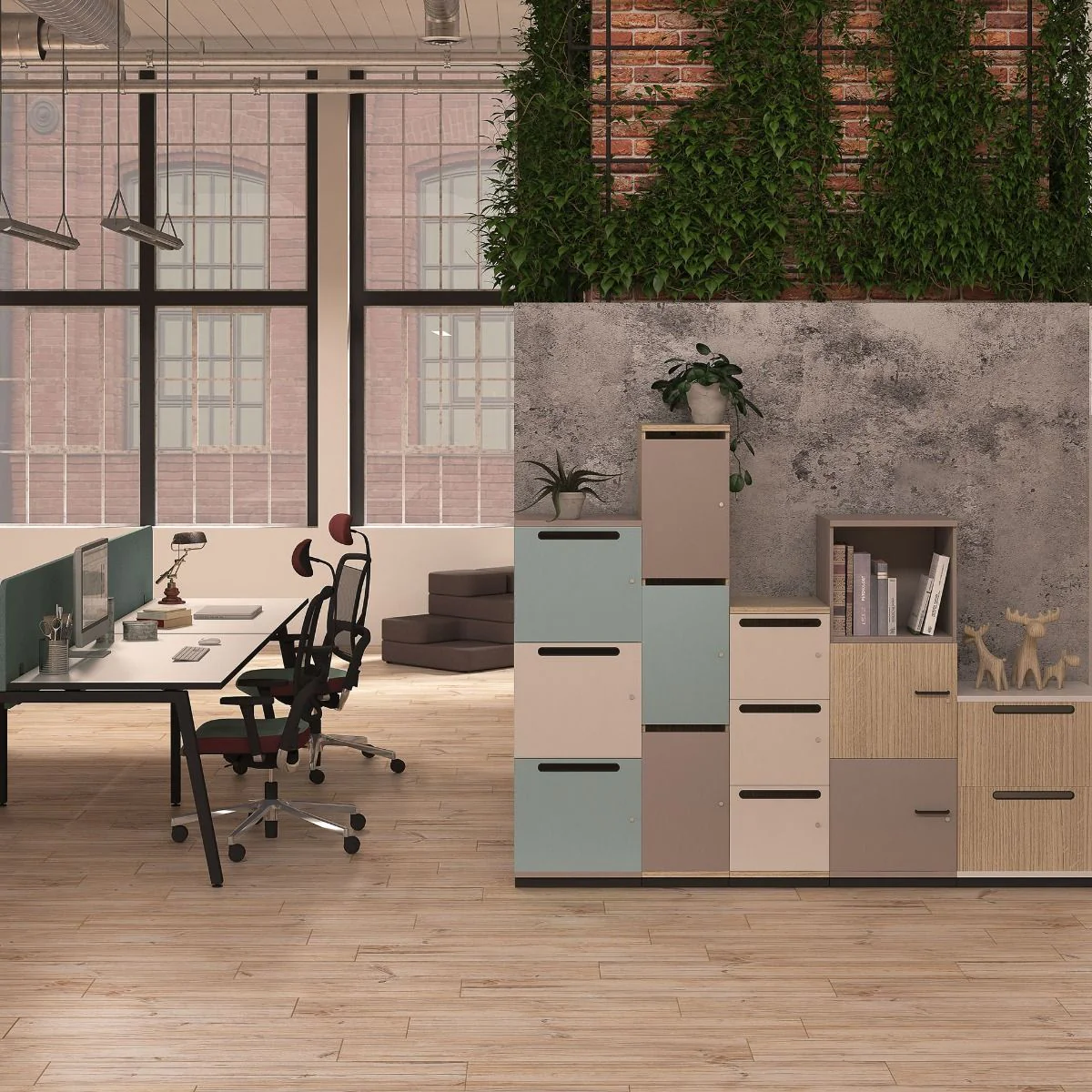 Garderobenschrank Puzlo Metallsockel 4 OH von Nowy Styl - Produktbild 5 von 8