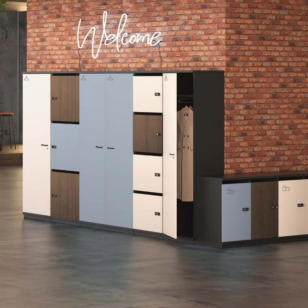 Schließfach Puzlo Metallsockel 5 OH von Nowy Styl - Produktbild 6 von 8