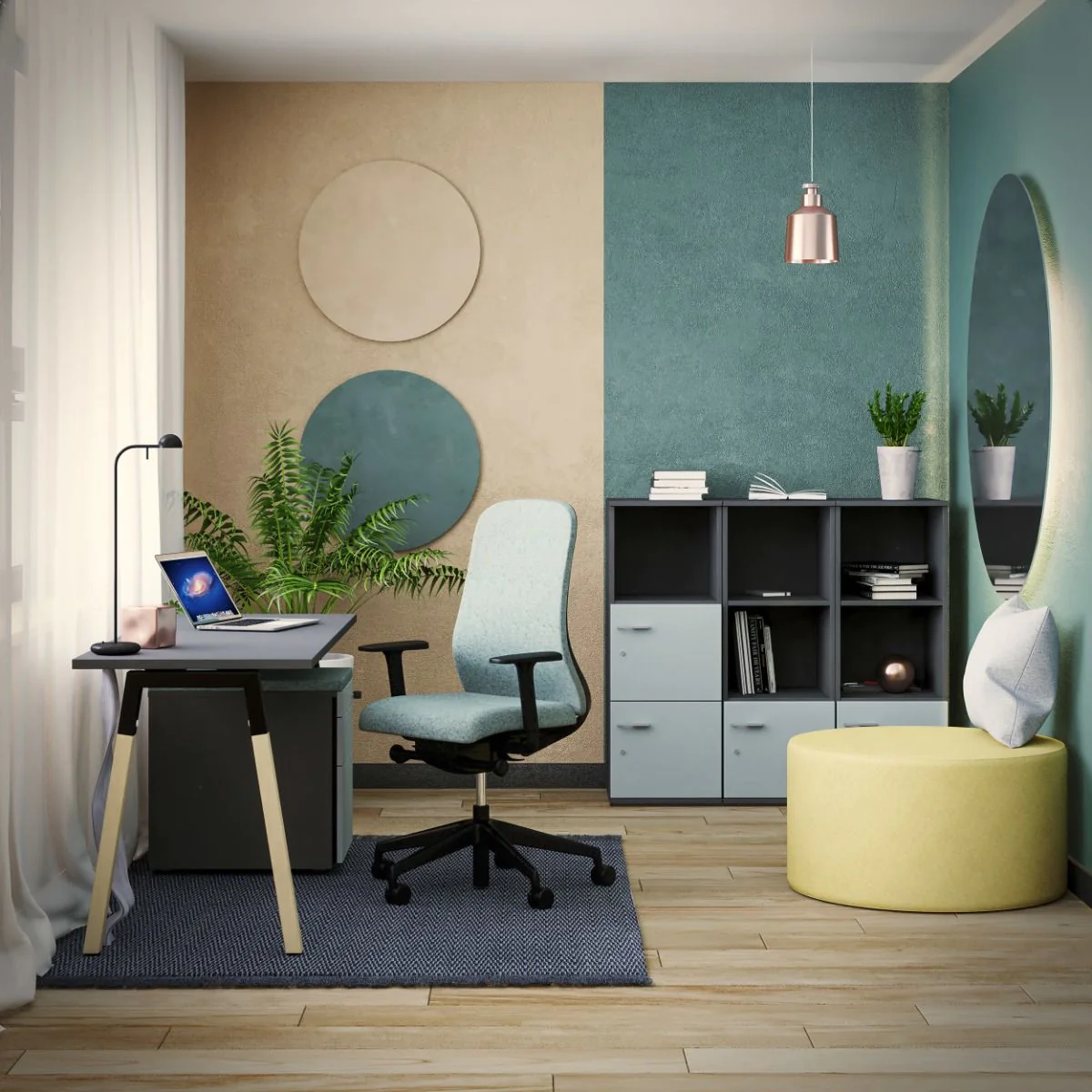 Garderobenschrank Puzlo Metallsockel 4 OH von Nowy Styl - Produktbild 3 von 8