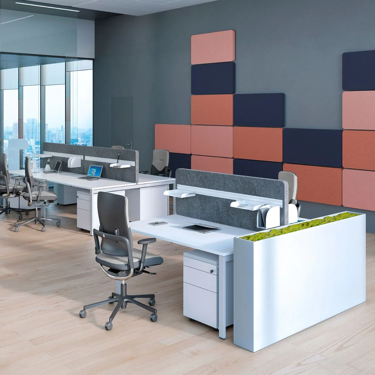 Teamarbeitsplatz SQart 6U O-LEG mit Sichtschutz von Nowy Styl - Produktbild 4 von 4