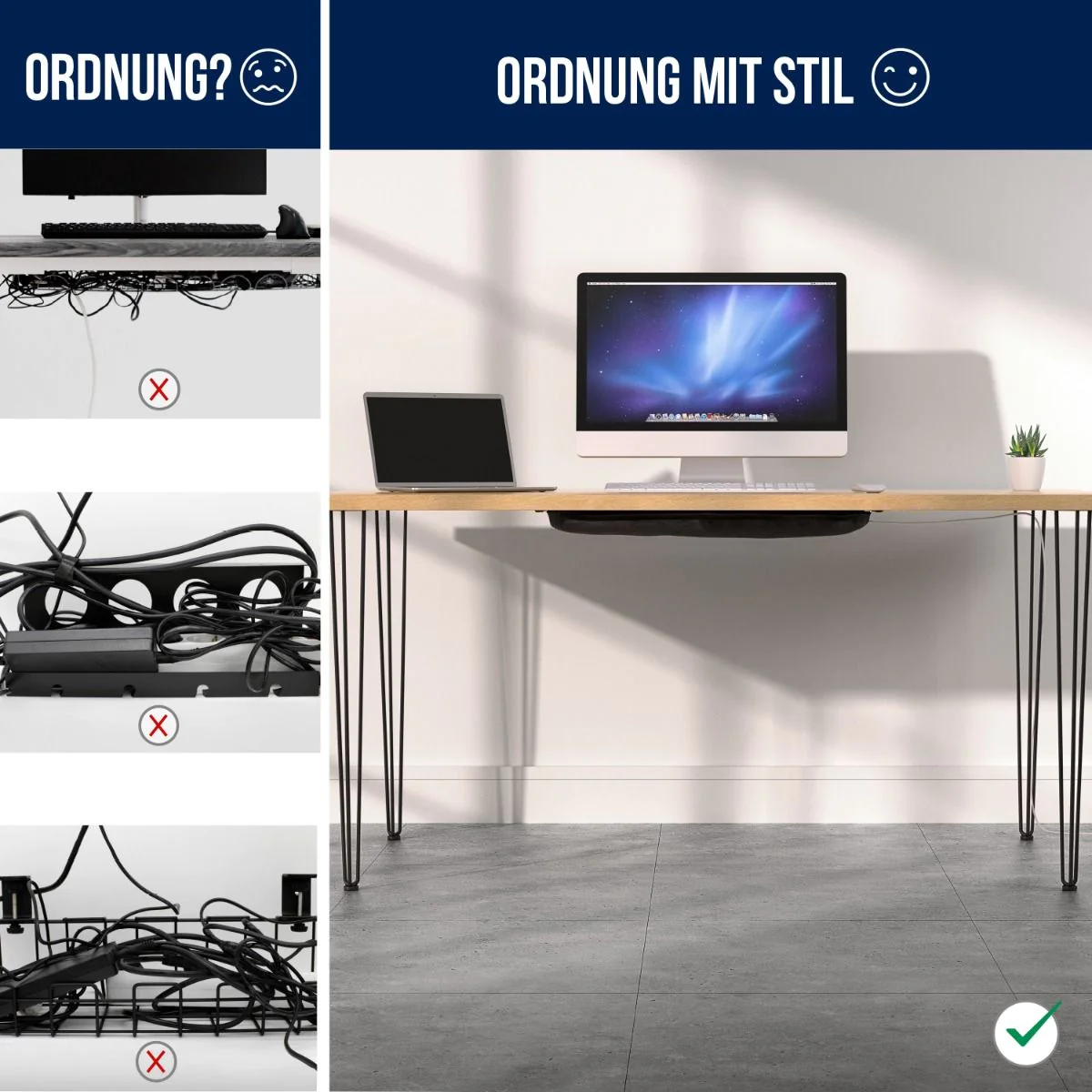Kabelmanagement-Netz für den Schreibtisch von Ultimate Setup - Produktbild 5 von 8