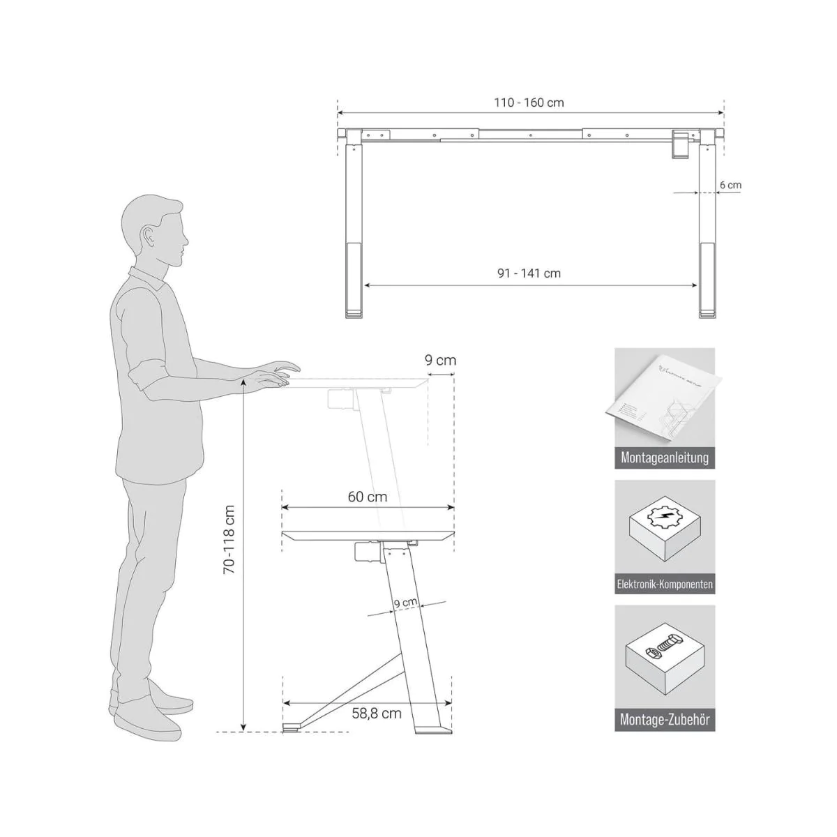 Tischgestell höhenverstellbar - Ultimate Setup von Ultimate Setup - Produktbild 14 von 14