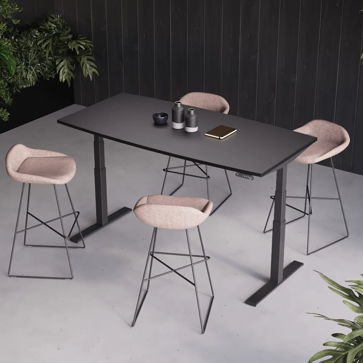 Höhenverstellbarer eModel 3.0 Meeting Table in einem modernen Konferenzraum