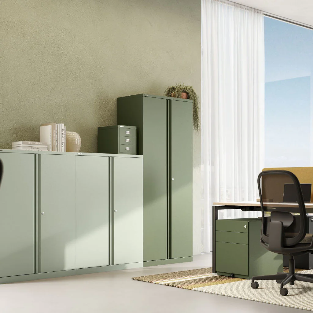 Bisley Flügeltürenschrank Essentials B80 H197 aus Stahl mit Doppeltür