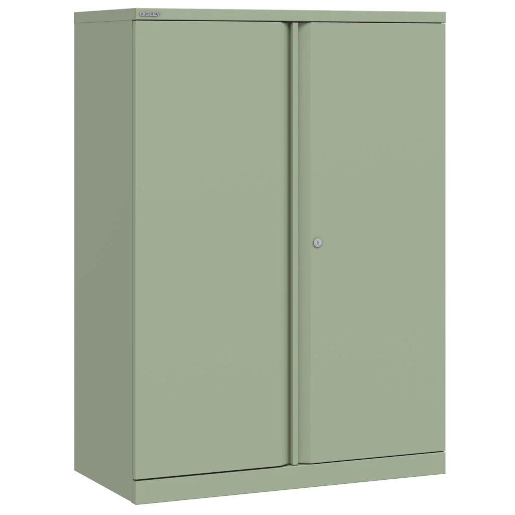 Bisley Flügeltürenschrank Essentials B90 H127 in Olivgrün mit Doppeltür